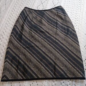 J. Jill Brown Womens 8 Velvet Trim Skirt Wool Blend Midi Lined Y2K Hong‎ Kong